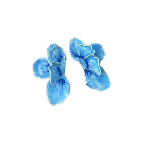 Wassertropfen Ölfarbe Blütenblatt Fächerform Damen Ohrringe Urlaub Stil Mode Blume Ohrringe Grün von VCODWCSJO