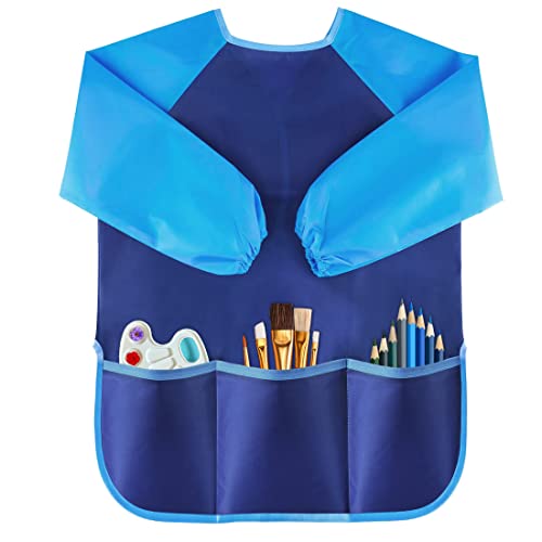 VCOSTORE Kids Art Smock, Kleinkind Malerei Kittel, wasserdicht lange Ärmel Kinder Kunst Schürze mit 3 Taschen für Kinder von VCOSTORE