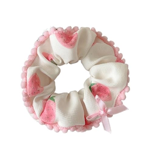 2 stücke Elegante Druck Spitze Rand Breite Scrunchies for Frauen Mädchen Süße Haar Krawatte Niedlich Exquisite Band Zubehör(Color6) von VCSZYAFX