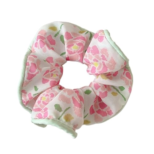 2 stücke Elegante Druck Spitze Rand Breite Scrunchies for Frauen Mädchen Süße Haar Krawatte Niedlich Exquisite Band Zubehör(Color7) von VCSZYAFX