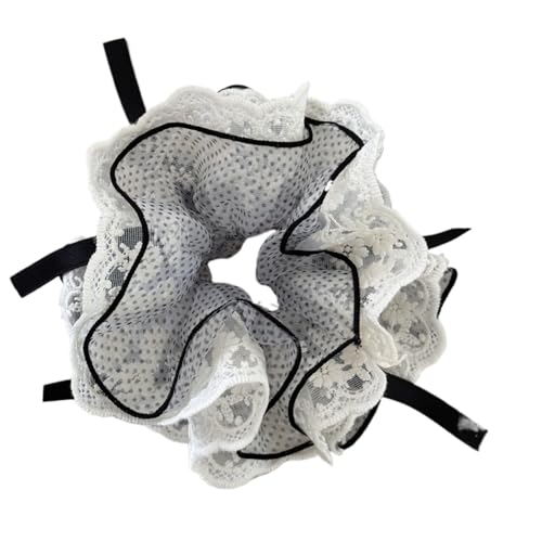 2 stücke Scrunchie Elastische Haarbänder for Mädchen Frauen Zubehör Krawatte Gummi Führenden Beliebte Vintage Fascinator(Beige) von VCSZYAFX