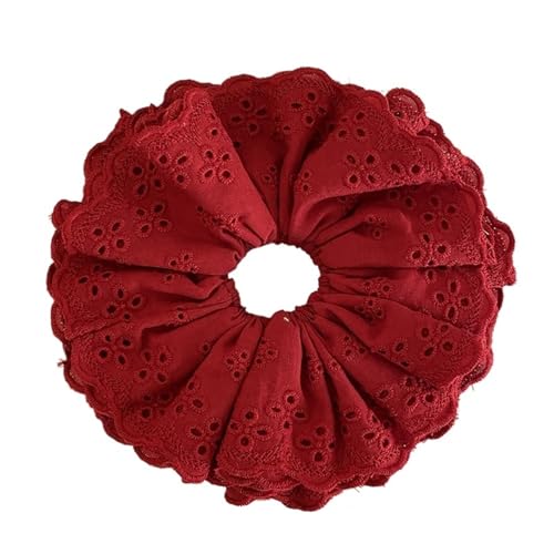 3 Stück solide vierlagige Spitze 6, Zoll große Scrunchie for Frauen Mädchen süße Haarschmuck Haargummi Haarband elegante Haar-Accessoires(Color 5) von VCSZYAFX
