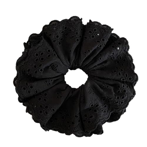3 Stück solide vierlagige Spitze 6, Zoll große Scrunchie for Frauen Mädchen süße Haarschmuck Haargummi Haarband elegante Haar-Accessoires(Color 6) von VCSZYAFX