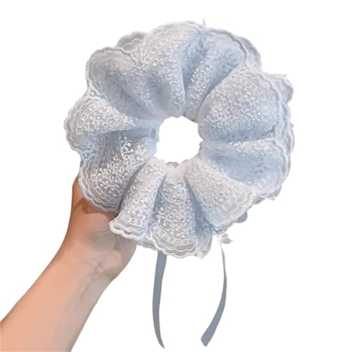 3 stücke Spitze Haargummis Verstellbare Schleife Mit Kordelzug for Frauen Mädchen Haar Zubehör Party Passenden(Blue) von VCSZYAFX