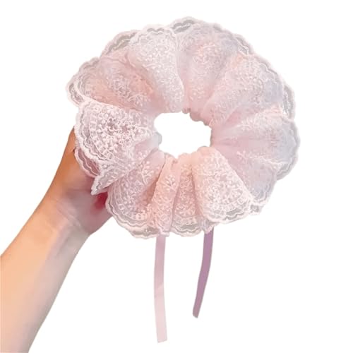 3 stücke Spitze Haargummis Verstellbare Schleife Mit Kordelzug for Frauen Mädchen Haar Zubehör Party Passenden(Pink) von VCSZYAFX