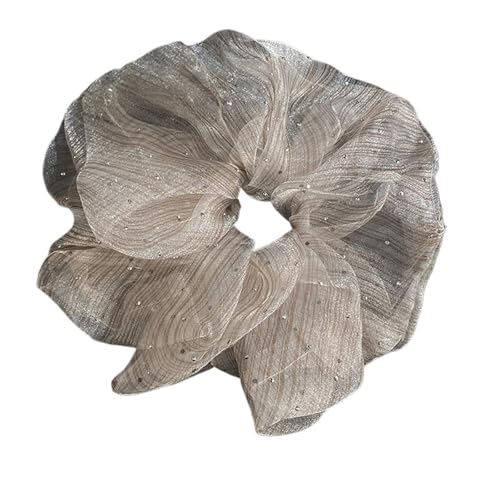 3-teiliges Haargummi aus Seersucker-Strass, modisch gestreiftes Tüllseil for Frauen for Binden von Pferdeschwänzen im Sommer(Champagne) von VCSZYAFX