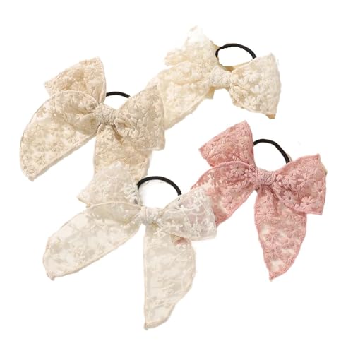4 stücke Süße Spitze Elastische Haarbänder Stickerei Bowknot for Mädchen Gummiband Haar Seile Pferdeschwanz Halter Kinder Zubehör von VCSZYAFX