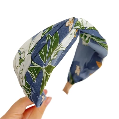 Damen Stoff Haarreif Headband Breites Stoffstirnband Mädchen Kopfschmuck Retro Blumenstirnband Damenstirnband Haarband Haarschmuck FüR Verschiedene Haar- Und Kleidungsfarben(Color2) von VCSZYAFX