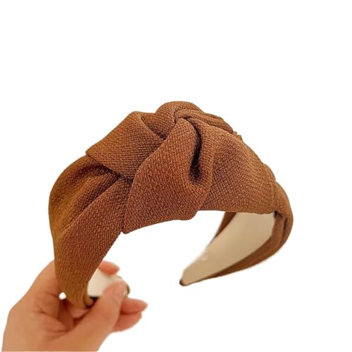 Damen Stoff Haarreif Headband Haarknoten-Stirnband for Mädchen, Haar-Accessoires for Erwachsene FüR Verschiedene Haar- Und Kleidungsfarben(Coffee) von VCSZYAFX