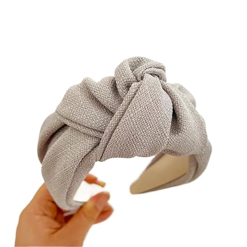 Damen Stoff Haarreif Headband Haarknoten-Stirnband for Mädchen, Haar-Accessoires for Erwachsene FüR Verschiedene Haar- Und Kleidungsfarben(GRAY) von VCSZYAFX