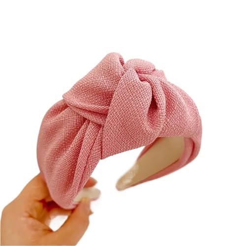 Damen Stoff Haarreif Headband Haarknoten-Stirnband for Mädchen, Haar-Accessoires for Erwachsene FüR Verschiedene Haar- Und Kleidungsfarben(Pink) von VCSZYAFX