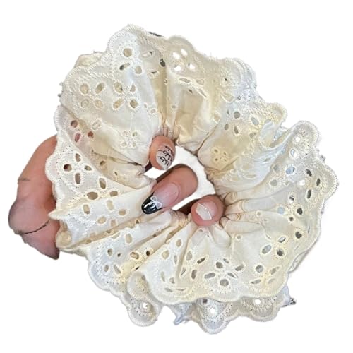 Stoffspitze Haarseil for Frauen Hoher Pferdeschwanz Haargummis Süßes Mädchen Keine Beschädigung Haarring Scrunchie(Color 1) von VCSZYAFX