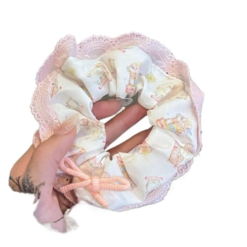 Stoffspitze Haarseil for Frauen Hoher Pferdeschwanz Haargummis Süßes Mädchen Keine Beschädigung Haarring Scrunchie(Color 5) von VCSZYAFX
