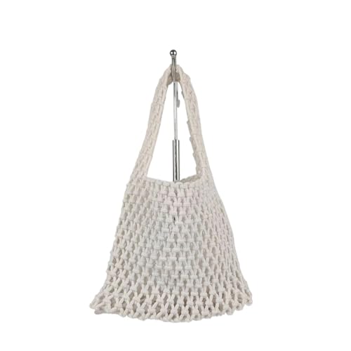 VCSZYAFX Baumwollseil gewebte Handtasche Hohle lässige Strandtasche FüR Damenreisen Und Urlaub(Color2) von VCSZYAFX