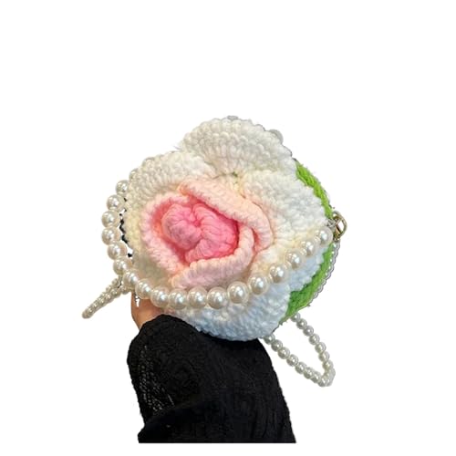 VCSZYAFX Damen Clutch mit Rosenperlen, Mini-Schultertasche mit Blumenmuster FüR Damenreisen Und Urlaub(Color1) von VCSZYAFX