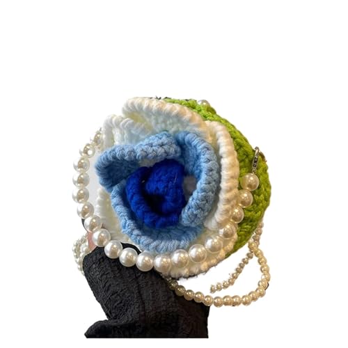 VCSZYAFX Damen Clutch mit Rosenperlen, Mini-Schultertasche mit Blumenmuster FüR Damenreisen Und Urlaub(Color2) von VCSZYAFX