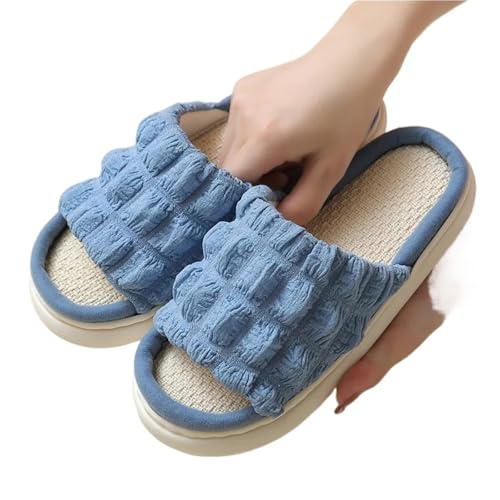 VCSZYAFX Damen Hausschuhe Outdoor Open-Toe Erwachsene Indoor Boden Rutschfeste(Blue,38-39) von VCSZYAFX