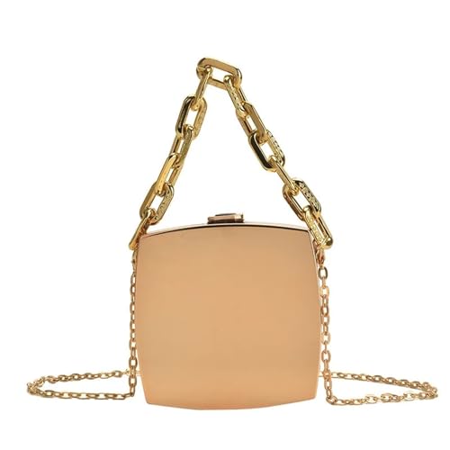 VCSZYAFX Damen Kette UmhäNgetasche Clutch-Taschen Party Abend Kette Schulter Umhängetaschen Mini Geldbörsen Tragetaschen FüR Pendler, Shopping, Reisen Und Partys(Gold) von VCSZYAFX