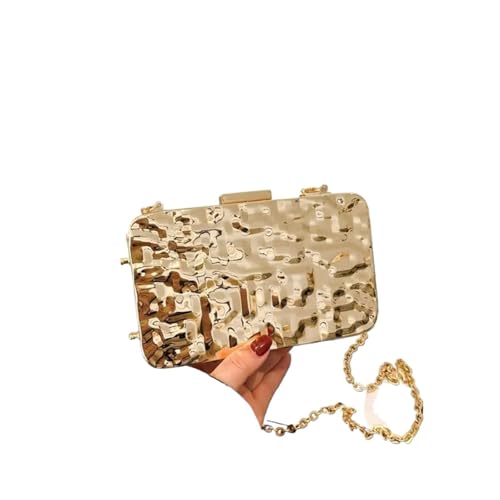 VCSZYAFX Damen Kette UmhäNgetasche Damen Abendtaschen Umhängetaschen Damen Kette Schulter Crossbody Taschen FüR Pendler, Shopping, Reisen Und Partys(Gold 02) von VCSZYAFX