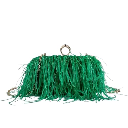 VCSZYAFX Damen Kette UmhäNgetasche Feder Geldbörse Clutch Tasche Damen Abend Hochzeit Geldbörse Kette Tasche FüR Pendler, Shopping, Reisen Und Partys(Color2) von VCSZYAFX