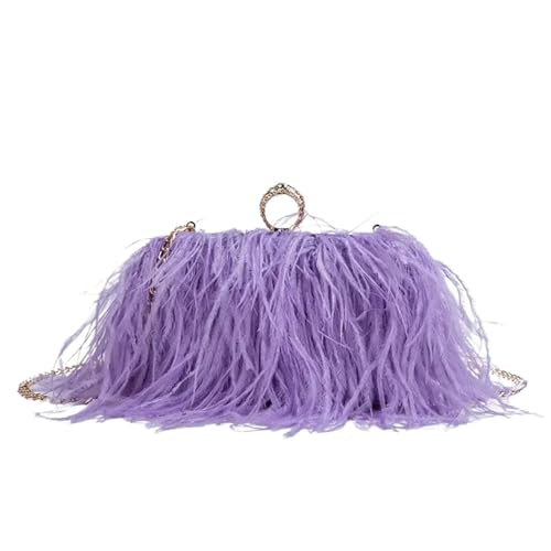 VCSZYAFX Damen Kette UmhäNgetasche Feder Geldbörse Clutch Tasche Damen Abend Hochzeit Geldbörse Kette Tasche FüR Pendler, Shopping, Reisen Und Partys(Color5) von VCSZYAFX