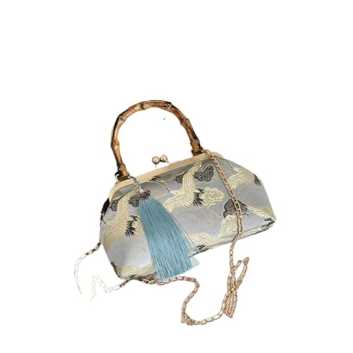 VCSZYAFX Damen Kette UmhäNgetasche Kette Umhängetasche Schultertasche Damen Kurzer Griff Quaste Handtasche FüR Pendler, Shopping, Reisen Und Partys(Blue) von VCSZYAFX