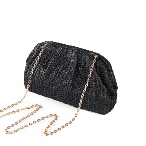 VCSZYAFX Damen Kette UmhäNgetasche Lässige Stroh-Clutch Damen-Kette Schulter-Umhängetasche Sommer-Strandtasche FüR Pendler, Shopping, Reisen Und Partys(Color2) von VCSZYAFX