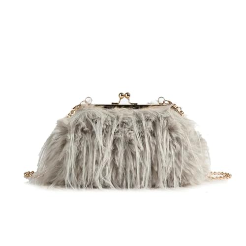 VCSZYAFX Damen Kette UmhäNgetasche Plüsch Umhängetasche Kette Damen Schultertasche FüR Pendler, Shopping, Reisen Und Partys(Color3) von VCSZYAFX