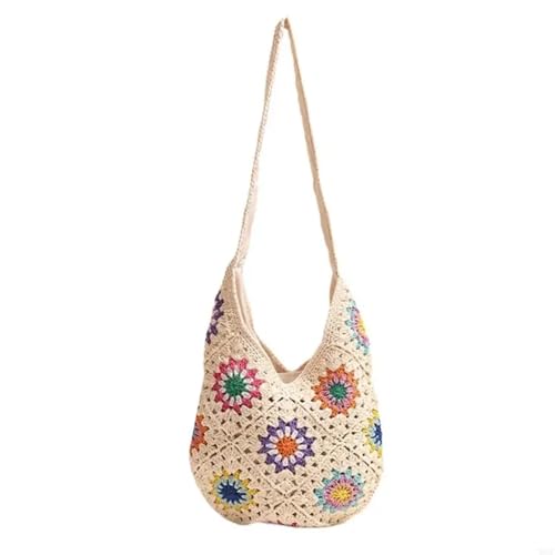 VCSZYAFX Frauen Häkeln Strand Schulter Tasche Blumen Gestrickte Umhängetasche VCSZYAFX Frauen Häkeln Strand Schulter Tasche Blumen Gestrickte Umhängetasche von VCSZYAFX