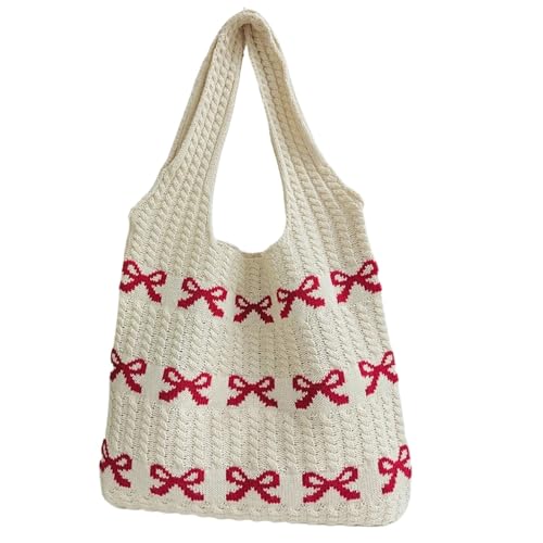 VCSZYAFX Gestrickte Handtaschen Große Kapazität Häkelhandtaschen FüR Damenreisen Und Urlaub(Color1) von VCSZYAFX