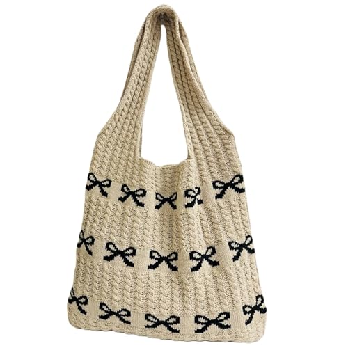 VCSZYAFX Gestrickte Handtaschen Große Kapazität Häkelhandtaschen FüR Damenreisen Und Urlaub(Color2) von VCSZYAFX