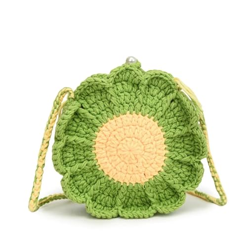VCSZYAFX Gestrickte gewebte Tasche Häkelblume Schultertasche Strand Umhängetasche FüR Damenreisen Und Urlaub(Color1) von VCSZYAFX