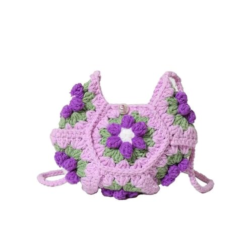 VCSZYAFX Handgemachte Häkeltasche, einzelne Schulter-Umhängetasche FüR Damenreisen Und Urlaub(Color1) von VCSZYAFX