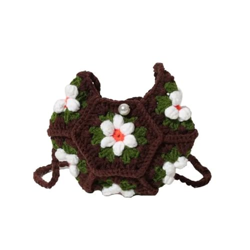 VCSZYAFX Handgemachte Häkeltasche, einzelne Schulter-Umhängetasche FüR Damenreisen Und Urlaub(Color4) von VCSZYAFX