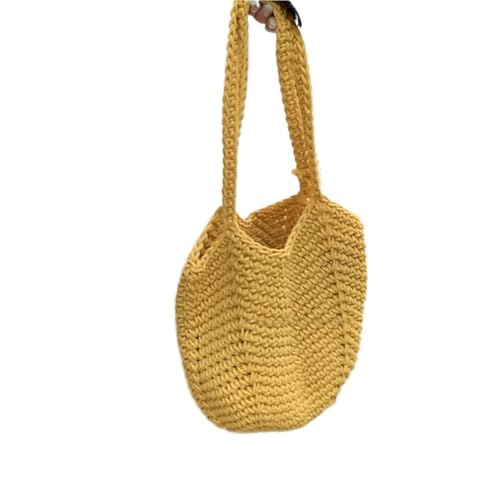 VCSZYAFX Handgewebte Baumwollseil-Hohlhandtasche, Strand-Umhängetasche FüR Damenreisen Und Urlaub(Color4) von VCSZYAFX