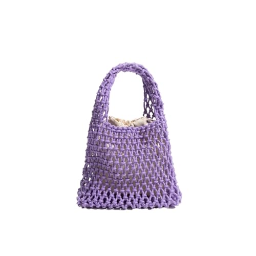 VCSZYAFX Hobo-Tasche aus gewebtem Baumwollseil, hohl, einfache Clutch FüR Damenreisen Und Urlaub(Color2) von VCSZYAFX