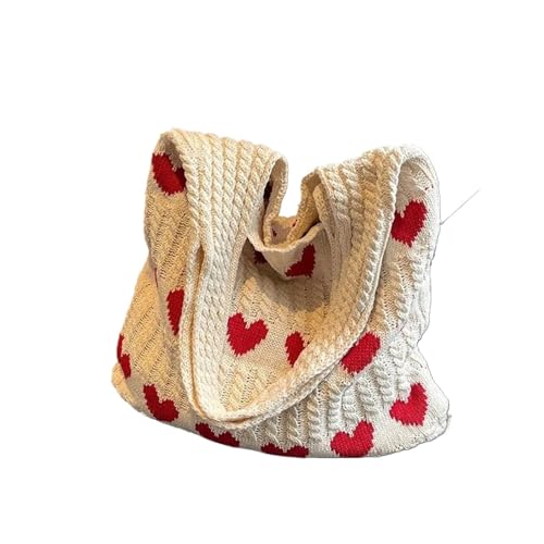VCSZYAFX Lässige gewebte Strickhandtaschen for den Sommer FüR Damenreisen Und Urlaub(Beige) von VCSZYAFX
