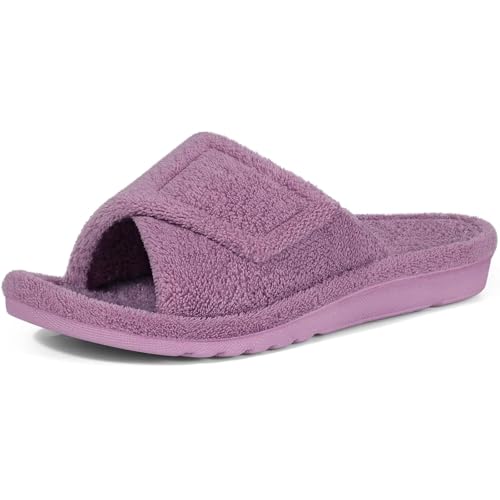 VCSZYAFX Offene Zehen Hausschuhe For Frauen Rutschfeste Folien Schlafzimmer Flauschige Plüsch(Purple,38) von VCSZYAFX