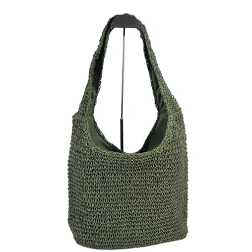 VCSZYAFX Rattan frauen Schulter Tasche Gewebte Handtasche Große Kapazität Sommer Strand Stroh FüR Damenreisen Und Urlaub(Color3) von VCSZYAFX