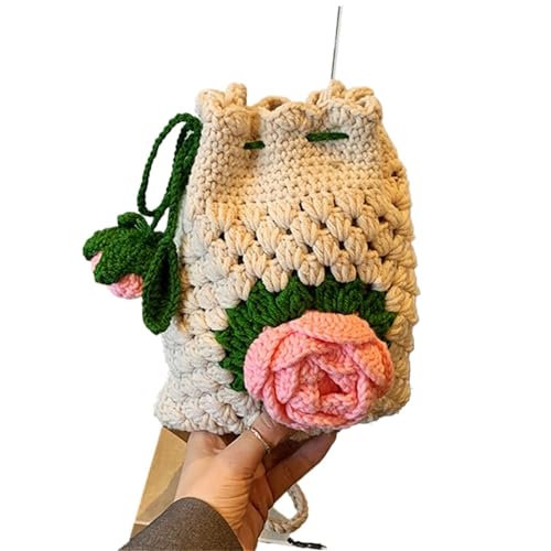 VCSZYAFX Sommerliche gestrickte Blumen-Umhängetasche FüR Damenreisen Und Urlaub(Color2) von VCSZYAFX