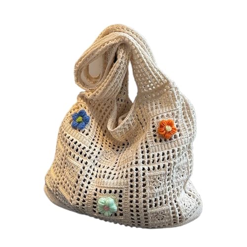 VCSZYAFX Stricktasche Blume Vielseitige Handtasche Damen Schultertasche von VCSZYAFX