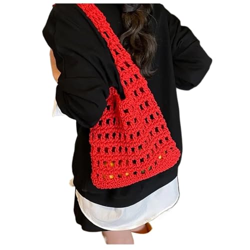 VCSZYAFX Stricktasche for Pendler mit großer Kapazität, Retro-Stricktasche mit Hohlmuster FüR Damenreisen Und Urlaub(Color2) von VCSZYAFX