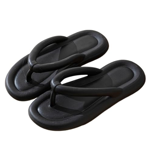 VCSZYAFX Weiche Damen-Strand-Rutsch-Hausschuhe Damen Dicke Plattform Offene Zehenrutschen(Black,38-39) von VCSZYAFX