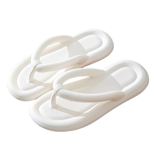 VCSZYAFX Weiche Damen-Strand-Rutsch-Hausschuhe Damen Dicke Plattform Offene Zehenrutschen(White,36-37) von VCSZYAFX