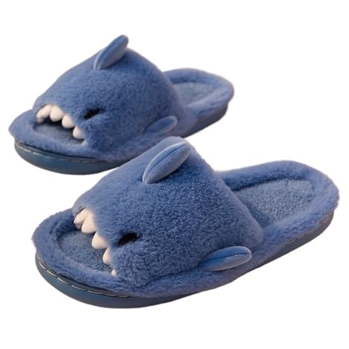 VCSZYAFX Weiche Hausschuhe For Zuhause, For Damen, Warme Aus Baumwolle Mit Offener Spitze(Blue,42-43(25.5-26cm)) von VCSZYAFX