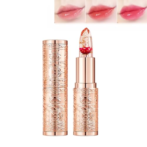 Lip gloss Flower Jelly Lippenstift,Temperaturveränderlicher Lippenstift,Color Changing Lipstick,Lang Anhaltender Balsam,Wasserdicht und nicht leicht zu verblassen,Lipgloss für Frauen (C) von VCTKLN