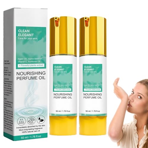 Pflegendes Parfümöl, Clean Elegance Parfüm Öl für Damen, Perfume Oil mit Pflegender Ölkomplex, Länger anhaltender Duft, Nourishing Oil, Geschenke für Frauen (2Stück) von VCTKLN