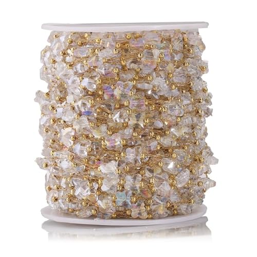 VDCVADKYE Kristallperlen, Edelstahl 8mm Breite 1 Meter Multicolor Kette for DIY Schmuck Erkenntnisse von VDCVADKYE