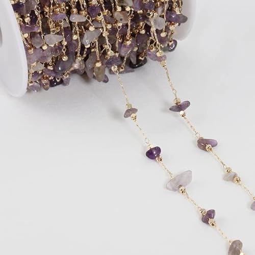 VDCVADKYE Kristallperlen, Packung mit 2 Metern mehrfarbiger Kristallsteinperlenkette zur DIY-Schmuckherstellung(Dark Purple) von VDCVADKYE