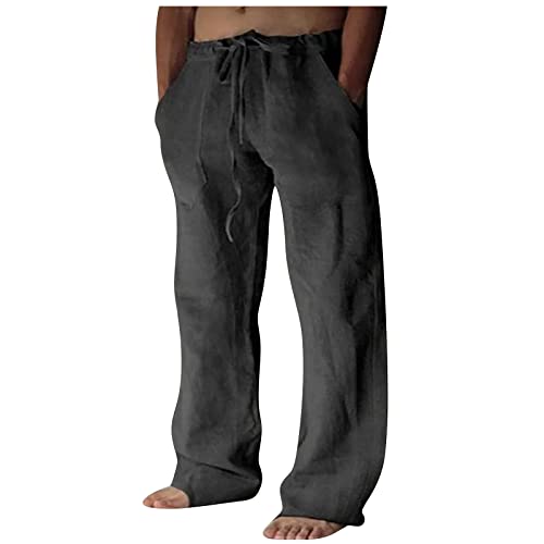 VDDTAGAM Herren Hosen Modern Goa Hose Herren Kochhose Herren Kleidung Herren Karierte Hose Herren Jogpants Herren Yoga Hose Anzughose Herren Elegante Hose Herren Jogger Pants Chino Lei(Black,M) von VDDTAGAM